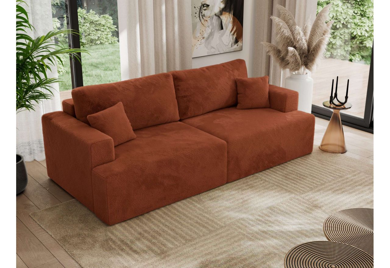 Sofa VIRELLA - pomarańczowy, plusz