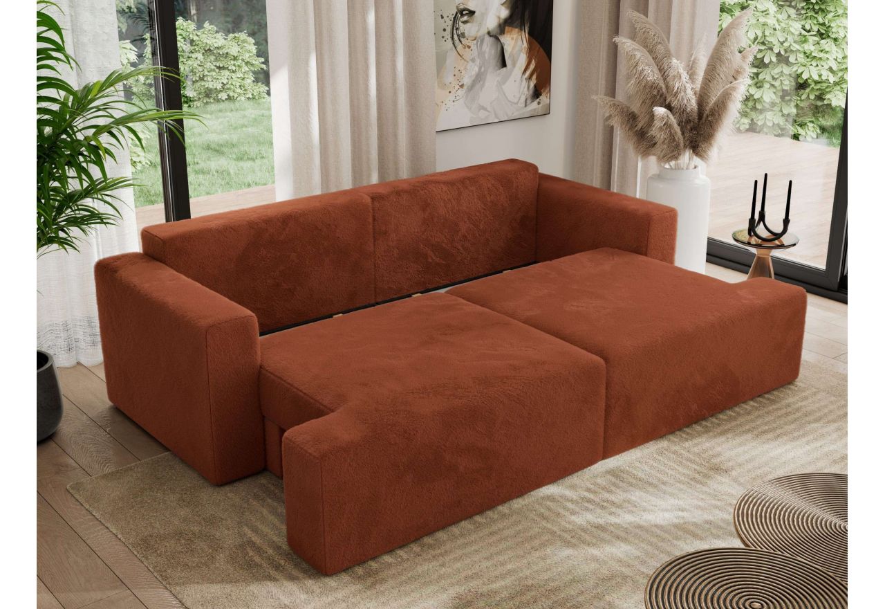 Sofa VIRELLA - pomarańczowy, plusz