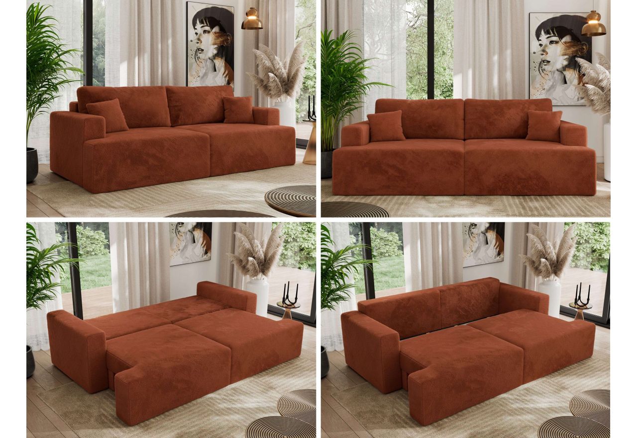 Sofa VIRELLA - pomarańczowy, plusz