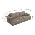 Sofa VIRELLA - szary, sztruks