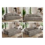 Sofa VIRELLA - szary, sztruks