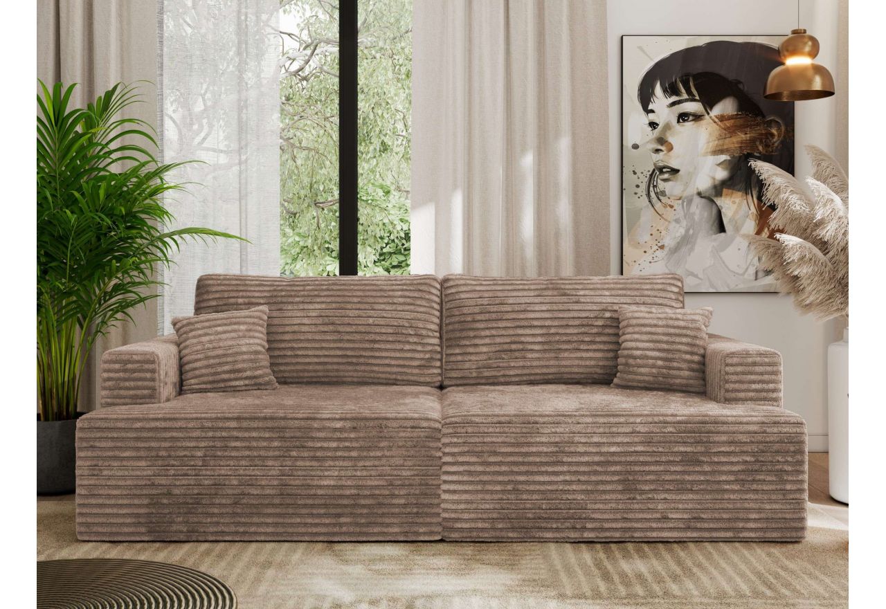 Sofa VIRELLA - brązowy, sztruks