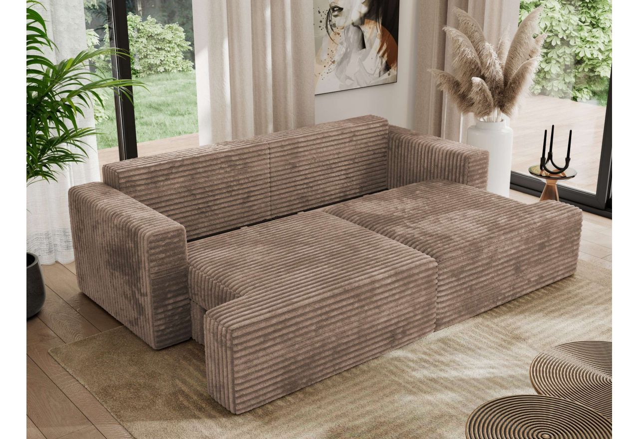 Sofa VIRELLA - brązowy, sztruks