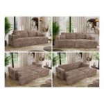 Sofa VIRELLA - brązowy, sztruks