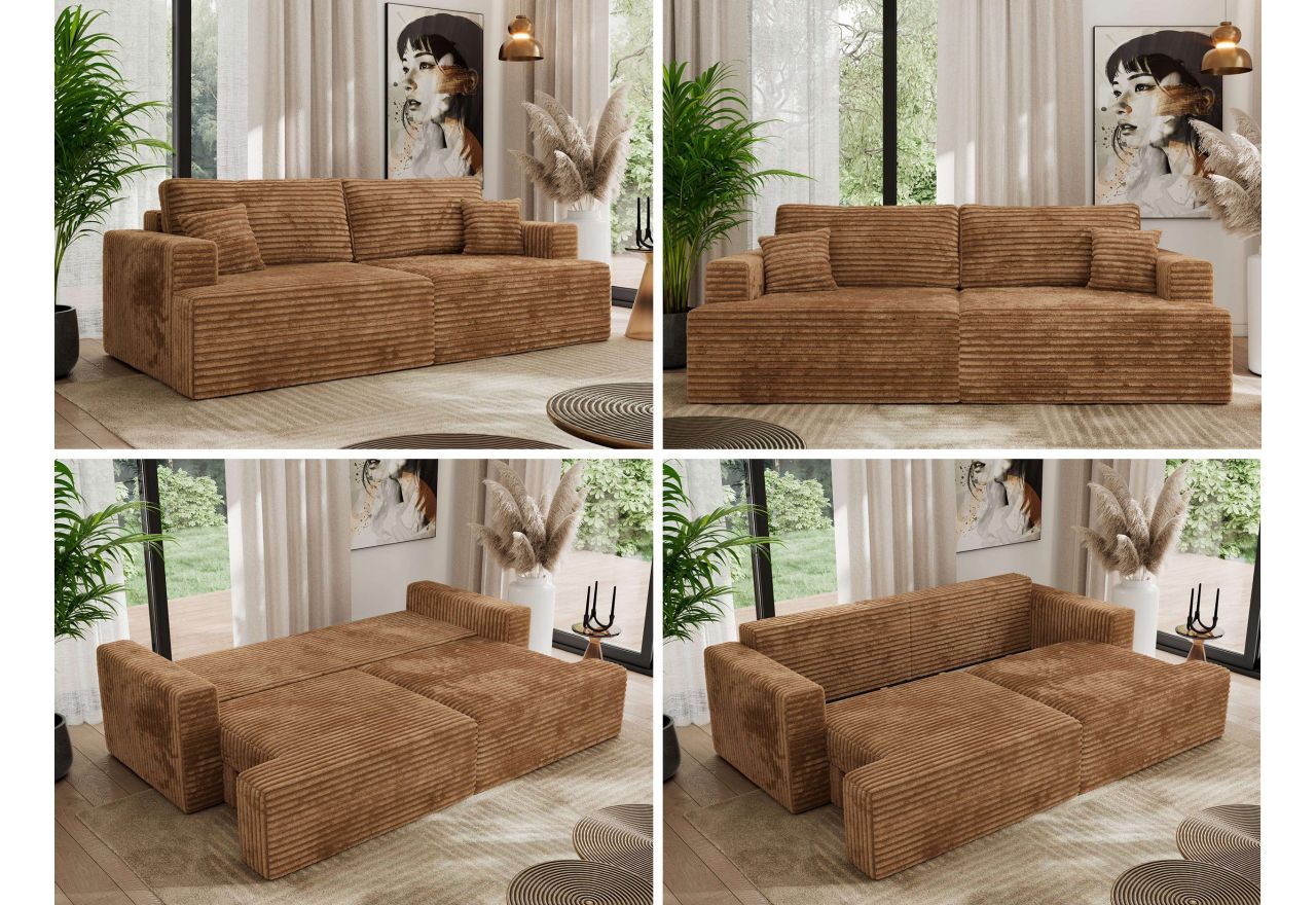 Sofa VIRELLA - pomarańczowy, sztruks