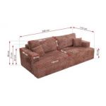 Sofa VIRELLA - różowy, sztruks