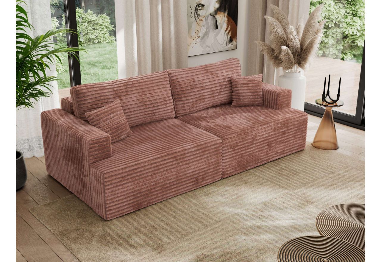 Sofa VIRELLA - różowy, sztruks
