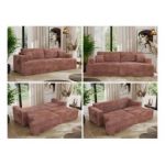 Sofa VIRELLA - różowy, sztruks