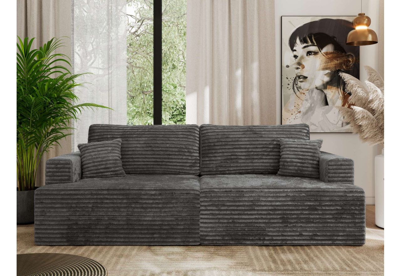 Sofa VIRELLA - ciemnoszary, sztruks