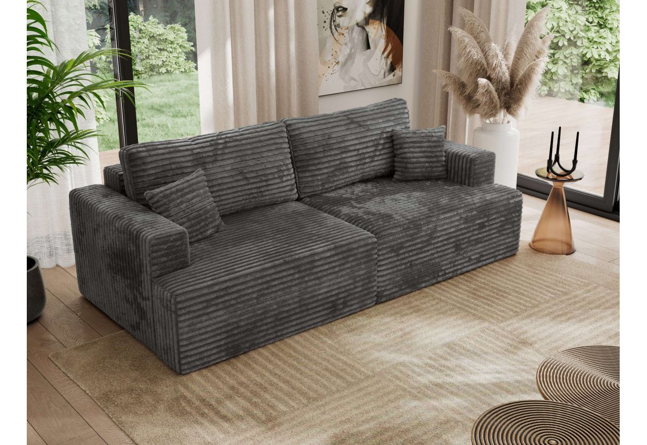Sofa VIRELLA - ciemnoszary, sztruks