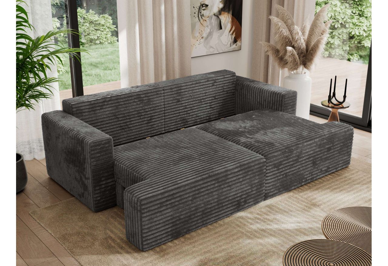 Sofa VIRELLA - ciemnoszary, sztruks