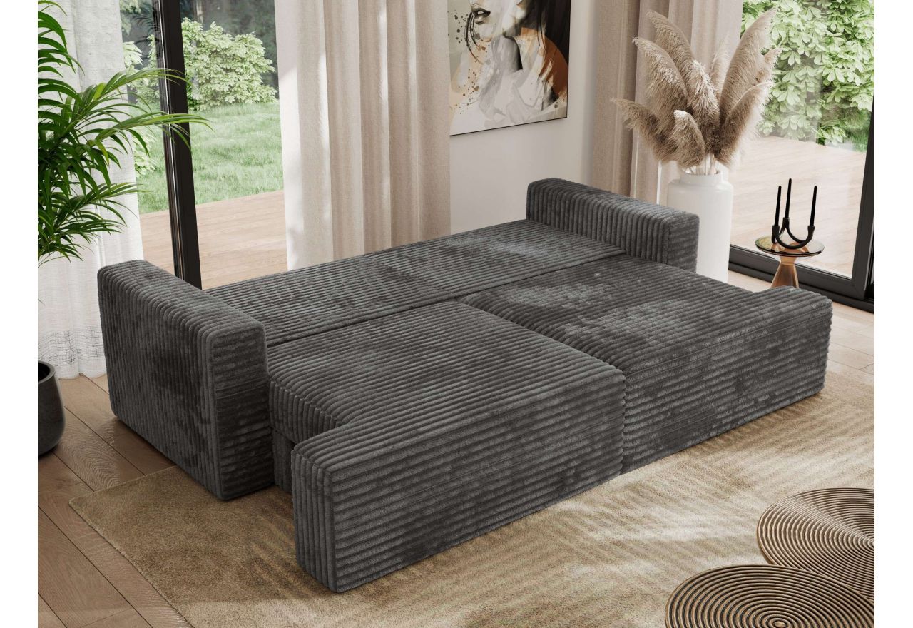 Sofa VIRELLA - ciemnoszary, sztruks