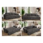 Sofa VIRELLA - ciemnoszary, sztruks