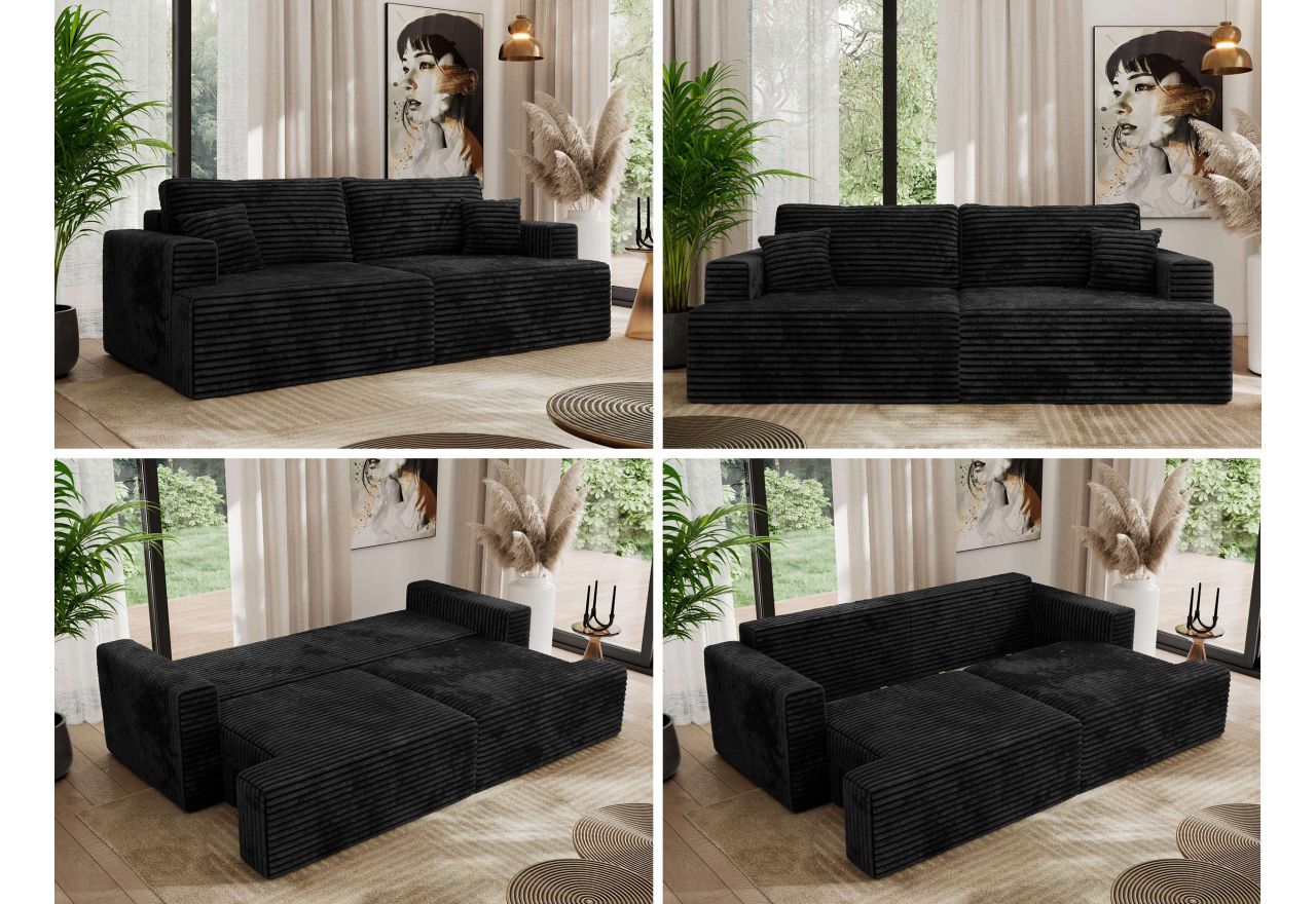 Sofa VIRELLA - czarny, sztruks