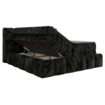 Łóżko kontynentalne - NIRA KING 140x200 - H4 - ciemnoszary, plusz