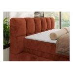 Łóżko kontynentalne - NIRA KING 120x200 - H3 - pomarańczowy, plusz