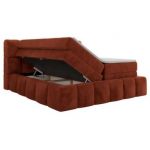 Łóżko kontynentalne - NIRA KING 140x200 - H3 - pomarańczowy, plusz