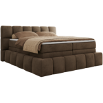 Łóżko kontynentalne - NIRA KING 140x200 - H4 - brązowy, welwet