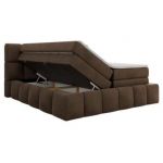 Łóżko kontynentalne - NIRA KING 200x200 - H4 - brązowy, welwet