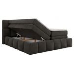 Łóżko kontynentalne - NIRA KING 140x200 - H3 - ciemnoszary, welwet