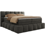 Łóżko kontynentalne - NIRA KING 140x200 - H4 - ciemnoszary, welwet