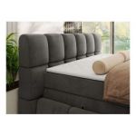 Łóżko kontynentalne - NIRA KING 200x200 - H4 - ciemnoszary, welwet