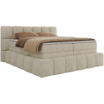 Łóżko kontynentalne - NIRA KING 200x200 - H4 - kremowy, struktura