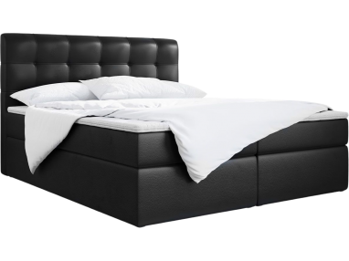 Wygodne łóżko kontynentalne z pikowanym wezgłowiem i możliwością wyboru tkaniny - ERNI / Madryt 9100