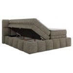 Łóżko kontynentalne - NIRA KING 160x200 - H3 - szary, struktura