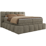 Łóżko kontynentalne - NIRA KING 140x200 - H4 - szary, struktura