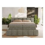 Łóżko kontynentalne - NIRA KING 160x200 - H4 - szary, struktura