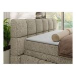 Łóżko kontynentalne - NIRA KING 120x200 - H3 - ciemnobeżowy, struktura