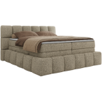Łóżko kontynentalne - NIRA KING 180x200 - H3 - ciemnobeżowy, struktura