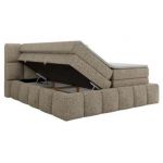 Łóżko kontynentalne - NIRA KING 200x200 - H3 - ciemnobeżowy, struktura