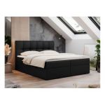 Łóżko kontynentalne RICO 160x200 - Soft 11 - czarna ekoskóra - OUTLETU