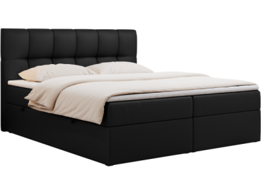 Łóżko kontynentalne RICO 160x200 - Soft 11 - czarna ekoskóra - OUTLETU