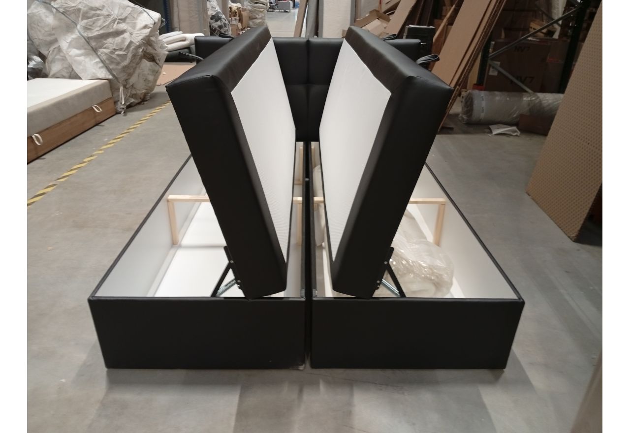 Łóżko kontynentalne RICO 160x200 - Soft 11 - czarna ekoskóra - OUTLETU