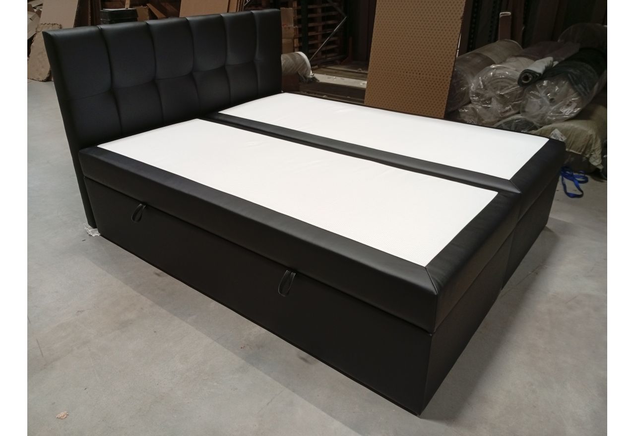 Łóżko kontynentalne RICO 160x200 - Soft 11 - czarna ekoskóra - OUTLETU