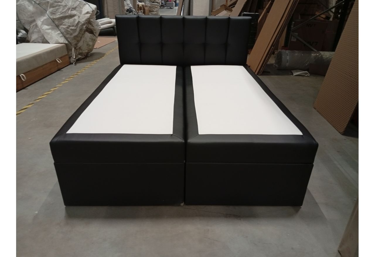 Łóżko kontynentalne RICO 160x200 - Soft 11 - czarna ekoskóra - OUTLETU