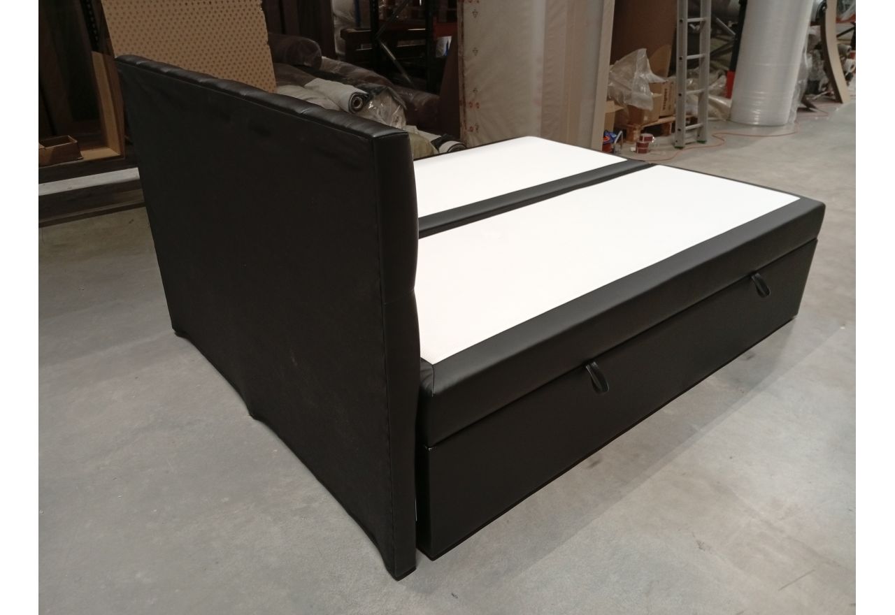 Łóżko kontynentalne RICO 160x200 - Soft 11 - czarna ekoskóra - OUTLETU