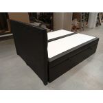 Łóżko kontynentalne RICO 160x200 - Soft 11 - czarna ekoskóra - OUTLETU