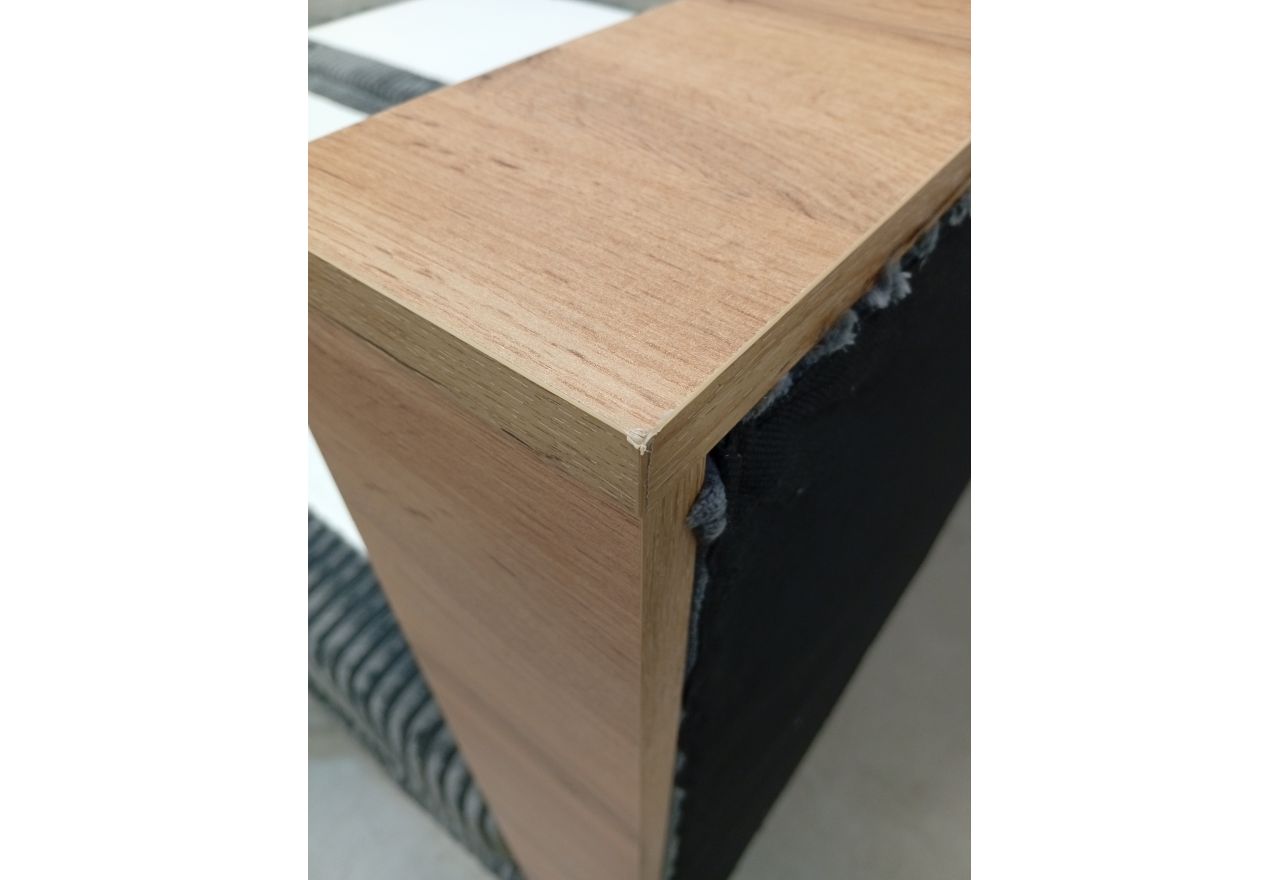 Łóżko kontynentalne WOOD CLASSIC KING 180x200 - Tilia 90 - szary - OUTLETU