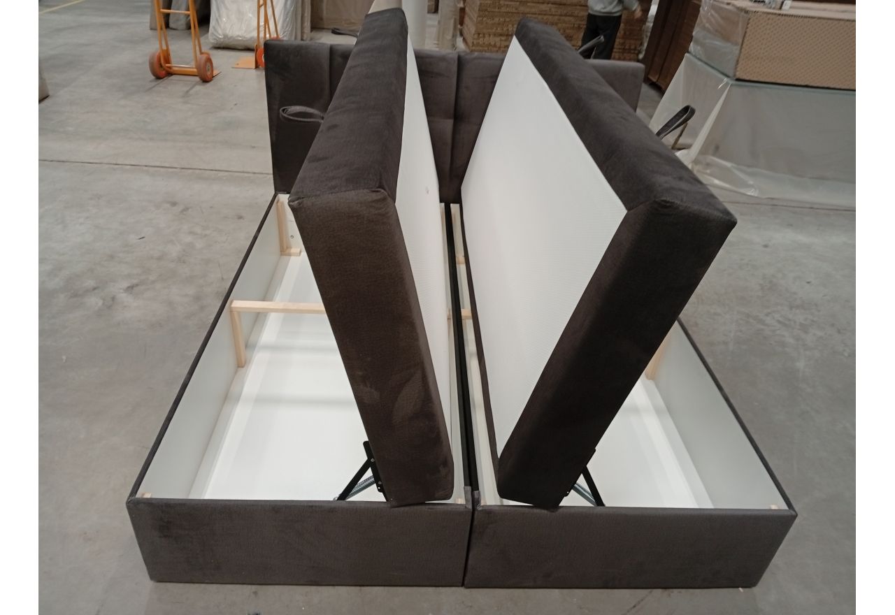 Łóżko kontynentalne RICO 180x200 - Monolith 92 - ciemny szary - OUTLETU