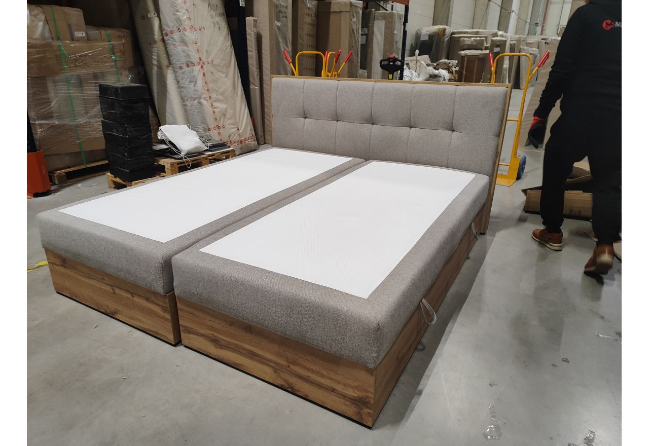 Łóżko kontynentalne ALBERO 1 180x200 - Matana 17 - beżowy - OUTLETU