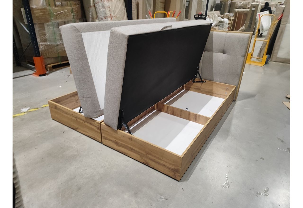 Łóżko kontynentalne ALBERO 1 180x200 - Matana 17 - beżowy - OUTLETU