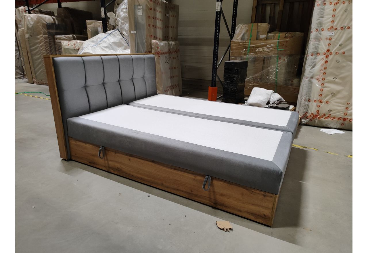 Łóżko kontynentalne ALBERO 1 160x200 - Monolith 84 - jasny szary - OUTLETU