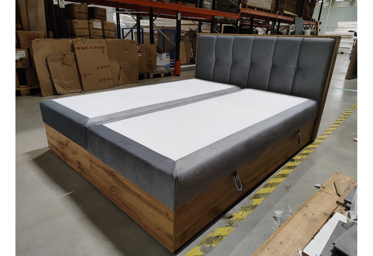 Łóżko kontynentalne ALBERO 1 160x200 - Monolith 84 - jasny szary - OUTLETU