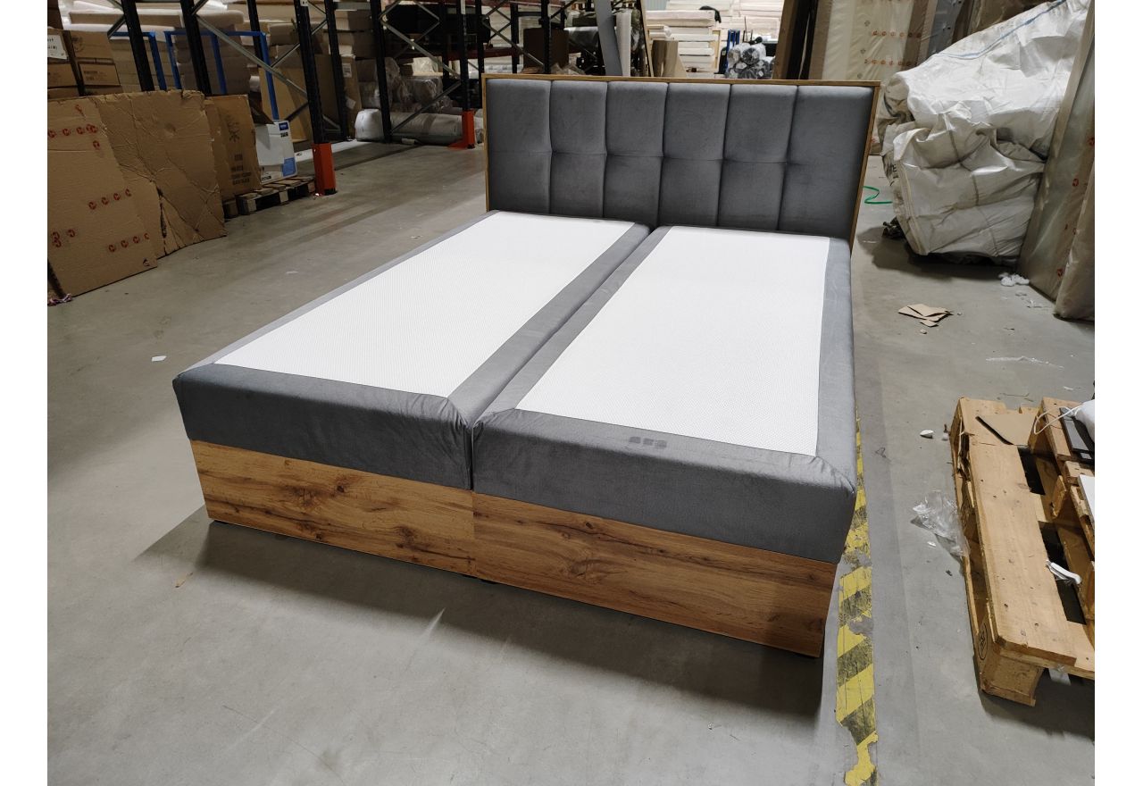 Łóżko kontynentalne ALBERO 1 160x200 - Monolith 84 - jasny szary - OUTLETU