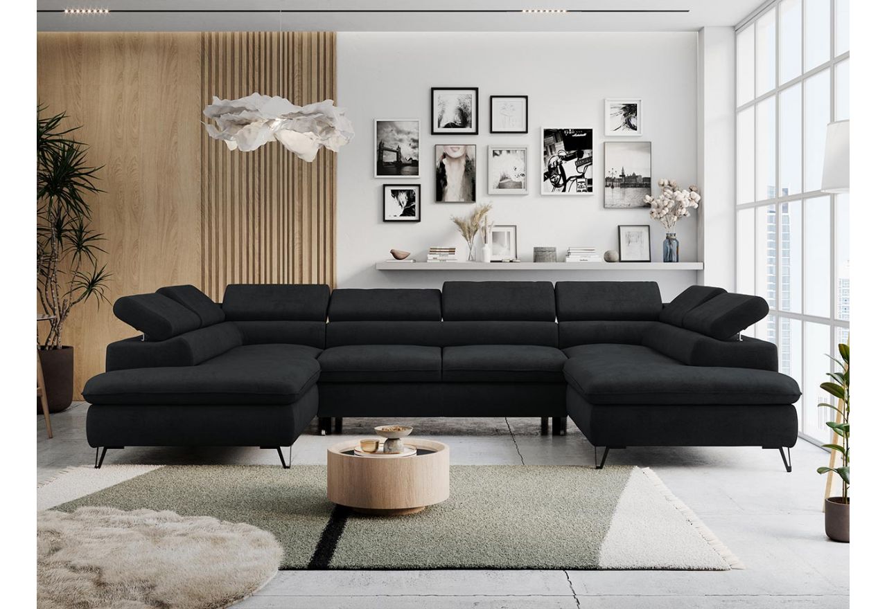 Narożnik PETER U - Kronos 07 - czarny - OUTLET