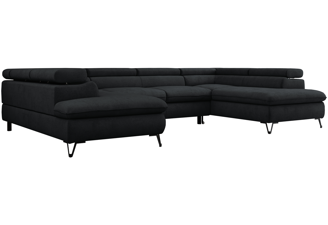 Narożnik PETER U - Kronos 07 - czarny - OUTLET